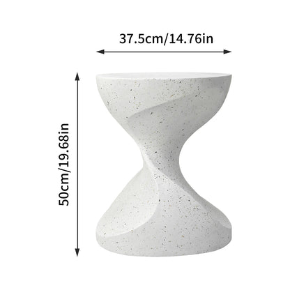 Hourglass Lightweight Concrete Side Table for Bedroom and Living Room