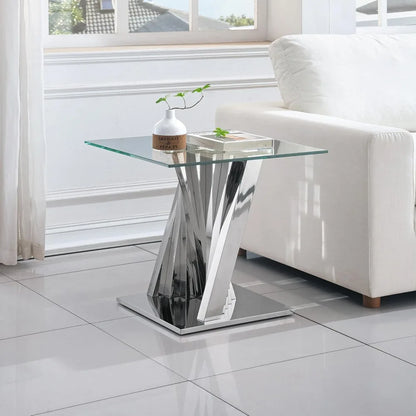 3 Piece Luxury Living Room Table Set, Modern Glass Coffee Table Set of 3, Includes Coffee Table,Console Table &amp; End Table, Tempe