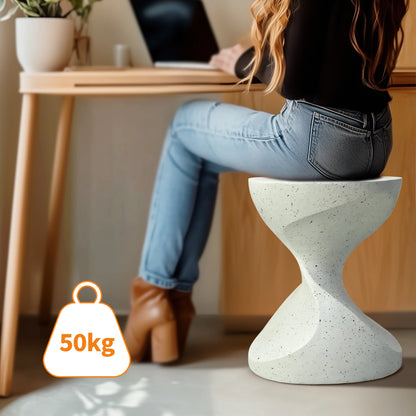 Hourglass Lightweight Concrete Side Table for Bedroom and Living Room