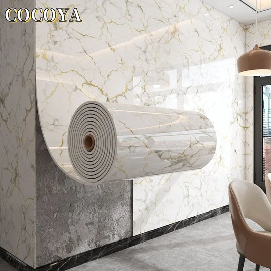 Self Adhesive Marble Peel And Stick Wallpaper PVC Tile Wall