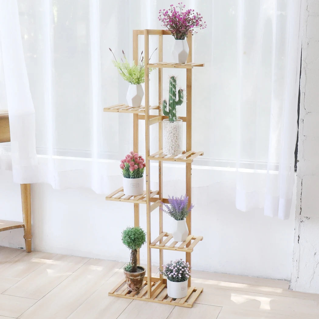 Wisfor Bamboo Corner Plant Stand Multi Tier Flower Holder Shelf