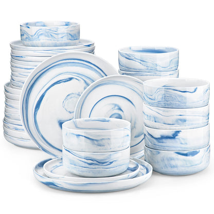 MALACASA Ceramic Porcelain Dinnerware Set With Plates And Bowls