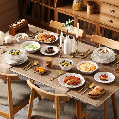 MALACASA Stoneware Dinnerware Set With Plates And Bowls