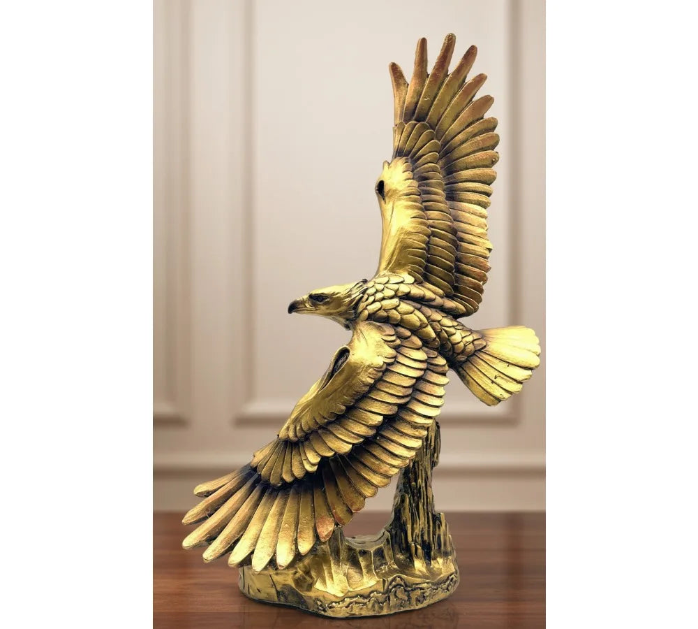 13 Inch Bronze Eagle Statue Sculpture Figurine Home Office Desktop Decoration Gift for Collectors