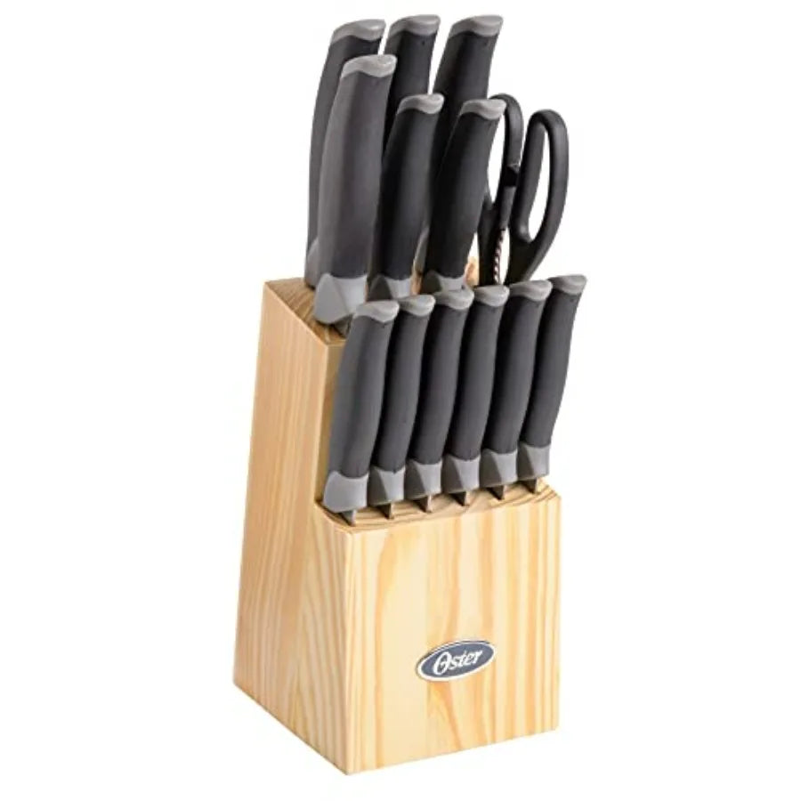 Lindbergh 14 Piece Stainless Steel Cutlery Kitchen Knife Block Set Black - Cuchillos Para Cocina