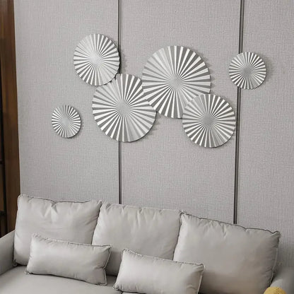 Silver and Gold Wall Art Set Of 6, Wall Decor Metal Modern Accent Large  Hanging Decorations Above Bed For  Office Bedroom Bathr
