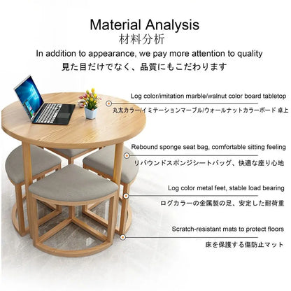 Small Coffee Table,Round Dining Room Table Set,Kitchen Table and Chairs Set for 4,Office Business Hotel Lobby Dining Table Set,