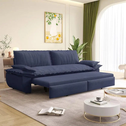 73.2" Soa Bed Queen Size, Pull Out Couch Bed, 3-in-1 Convertible Sleeper Soa with Cushion Armrest, ern Corduroy uton Couch or Li