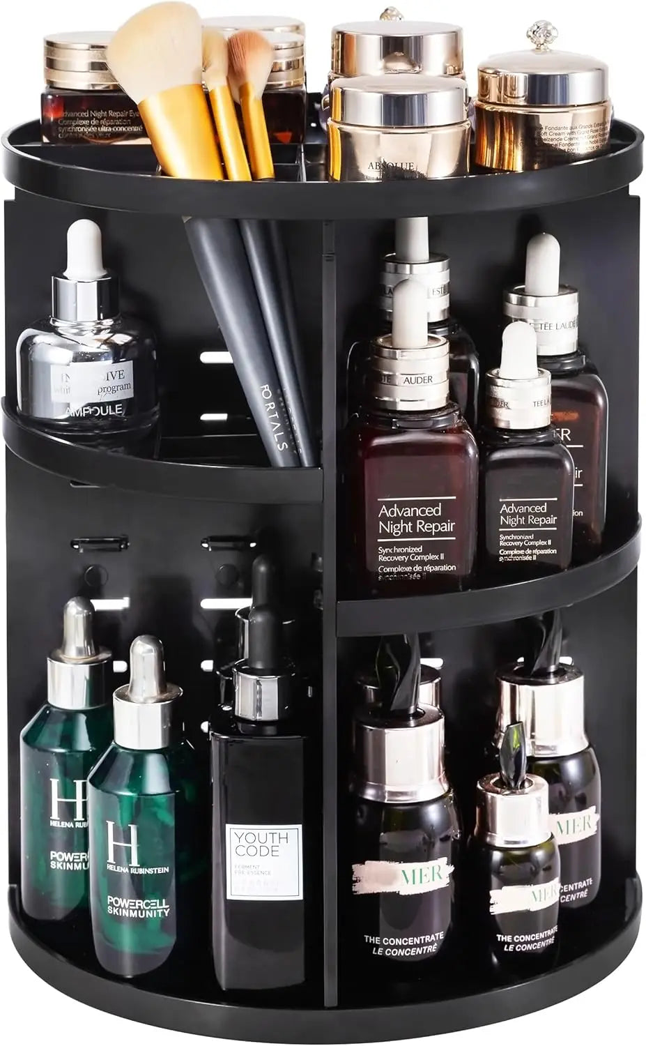 360° Rotating Makeup Organizer With 7 Trays Cosmetic Storage