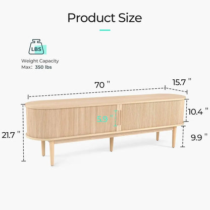 Modern Farmhouse TV Stand Entertainment Center With Storage Cabinets