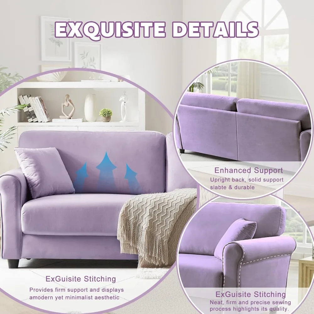 Modern Loveseat Sofa for Living Room,Love Seat with 2 Seater,Velvet Loveseat Sofa,Small Couch for Living, Customized
