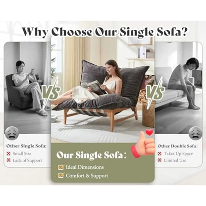 Ergonomic Convertible Lounge Chair for Living Room and Bedroom Comfort