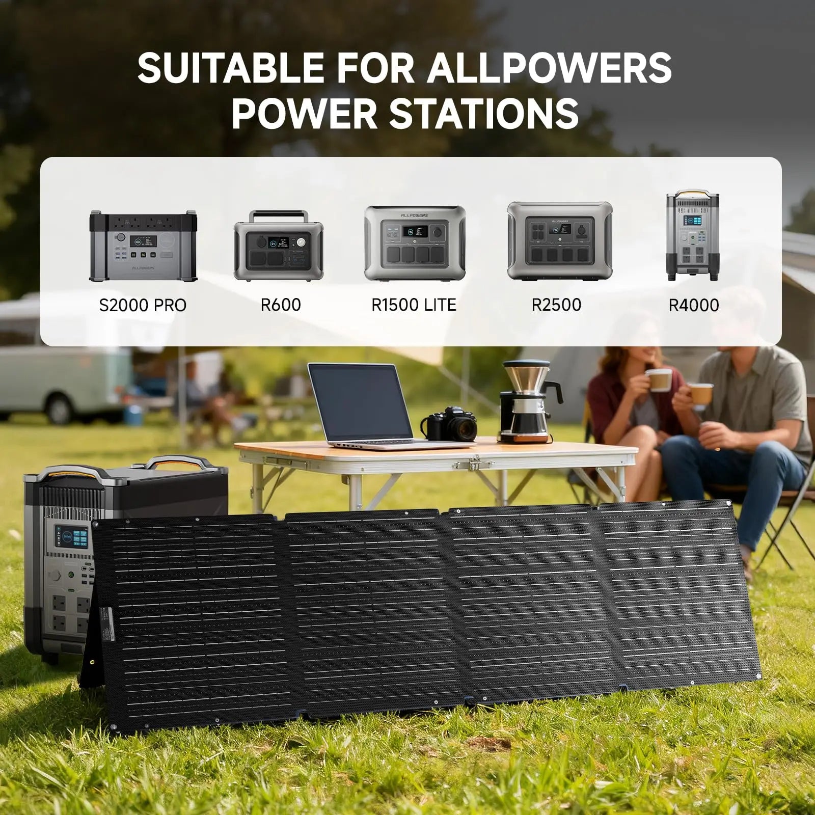 ALLPOWERS Foldable Portable Solar Panel 400W / 200W / 140W / 100W Solar Generator Charger &amp; Solar Output for Power Station Camping RV
