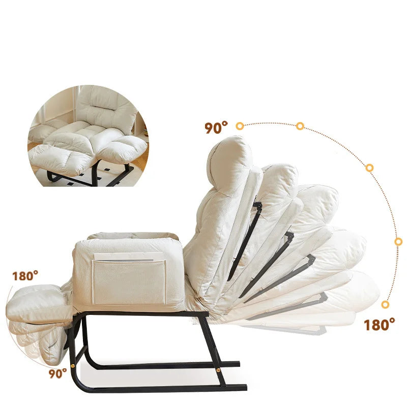 Folding Sofa Chair For Sleeping Lying Nap Lazy Bedroom Home Furniture Office Chairs E-sports Computer Chair Lounge Backrest 2025