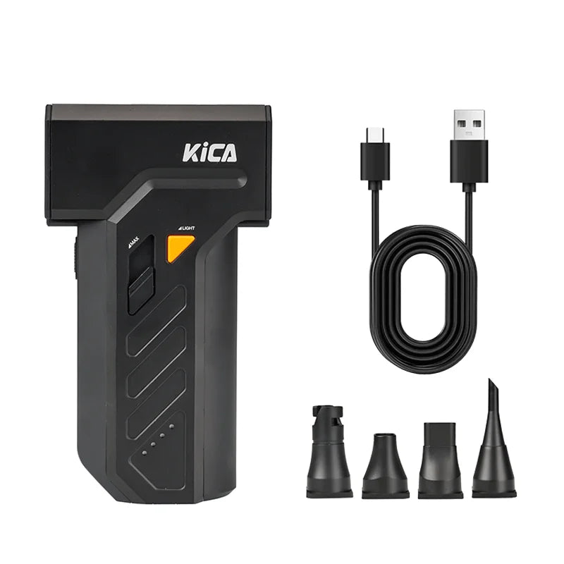 KICA Jetfan Ultra 45m/s Compressed Air Duster Electric Blower LED Lights Portable Cordless 116000 RPM Rechargeable , 4000mAh