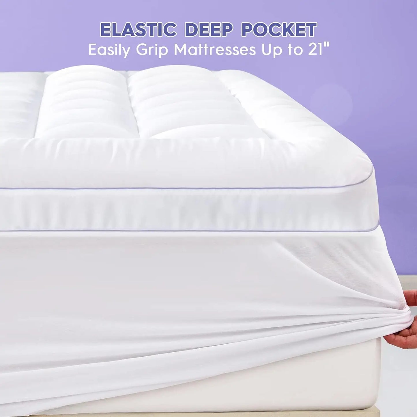 WQSPRINGCN Extra Thick Mattress Topper with Cooling Down Alternative