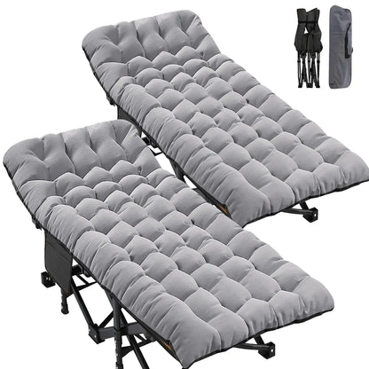2PK XXL Camping Cot for Adults 900LBS - 78"×32" Oversized Folding Bed with Mattress Pad, Heavy Duty 1200D Oxford, Customized