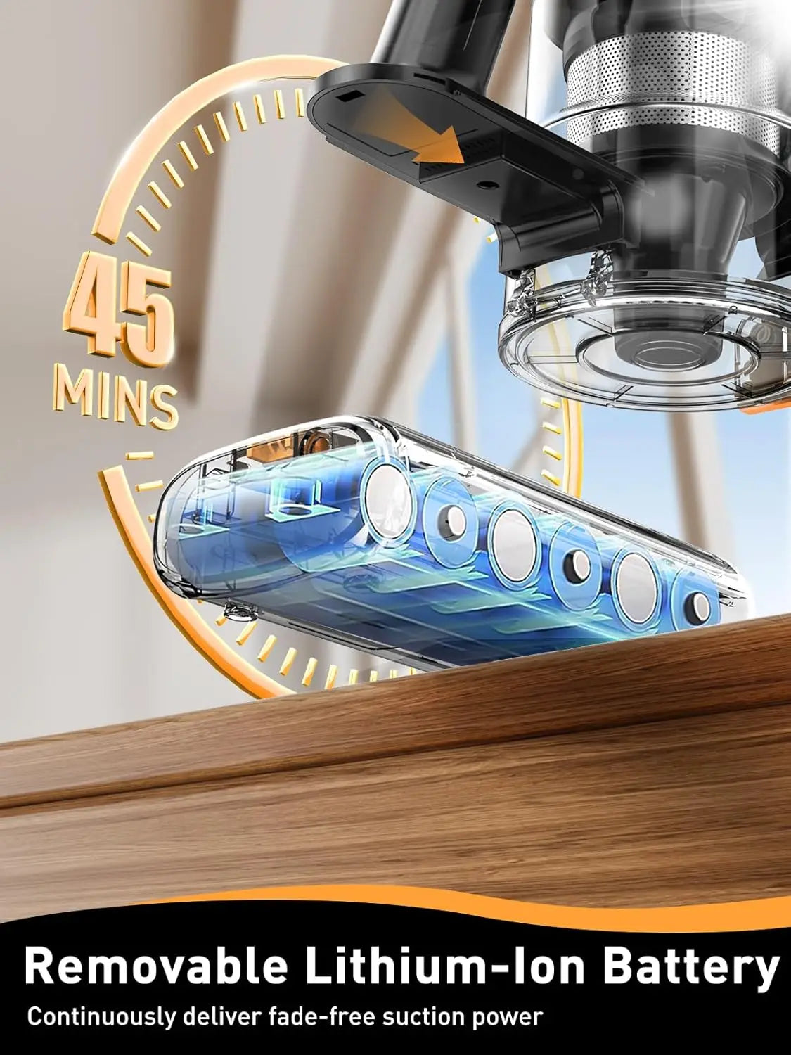 40Kpa Powerful Suction Cordless Stick Vacuum Cleaner, Lightweight 8-in-1 for Home Floors Carpets Pet Hair