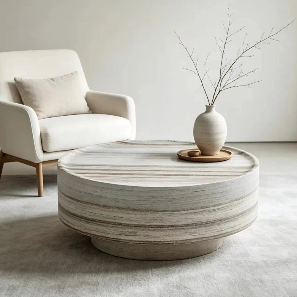 Modern Round Coffee Table for Living Room Minimalist Center Table