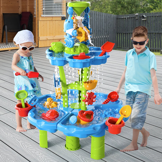 Kids Splash Sand Table Water Toys Summer Outdoot Showers Splash Tower Water Table For Kids Beach 4 In1 Table Ctivity Sensory Toy