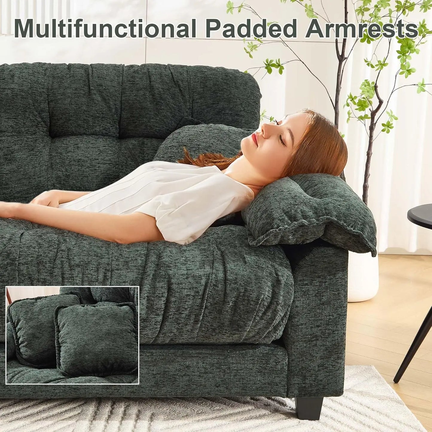 Modular U Shaped Sectional Sofa Chenille Cloud Couch