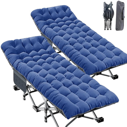2PK XXL Camping Cot for Adults 900LBS - 78"×32" Oversized Folding Bed with Mattress Pad, Heavy Duty 1200D Oxford, Customized