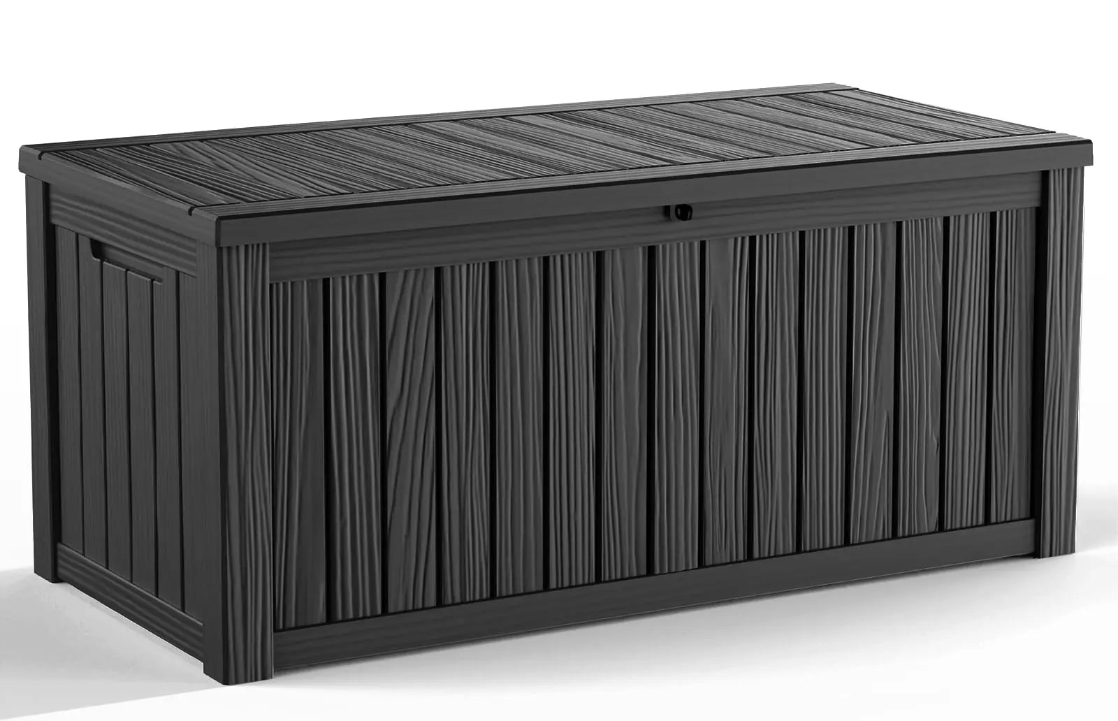 320 Gallon Waterproof Outdoor Storage Box, UV Resistant Resin Deck Box with Hydraulic Rod for Reinforced Stability, Perfect=