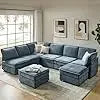 Oversized Modular Sectional Sofa, 8 Seat U Shaped Couch With Storage Ottoman, Extra Deep Seat, Modern Comfy Chenille Sofa,