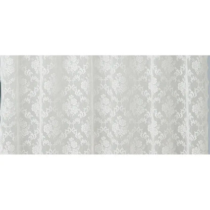 Ivory Shower Curtain with Attached Valance and Elegant Tassels. Standard Size 72 x 72 Lace Shower Curtain for Bathroom. Luxury S