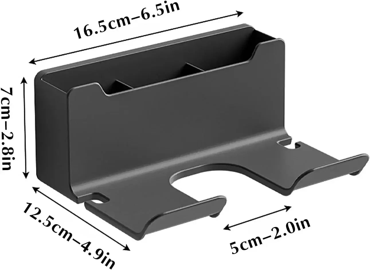 Hair Dryer Holder No Drill Wall Mount Self-Adhesive With Plug Holder Storage Organizer For Bathroom Hotel Barbershop