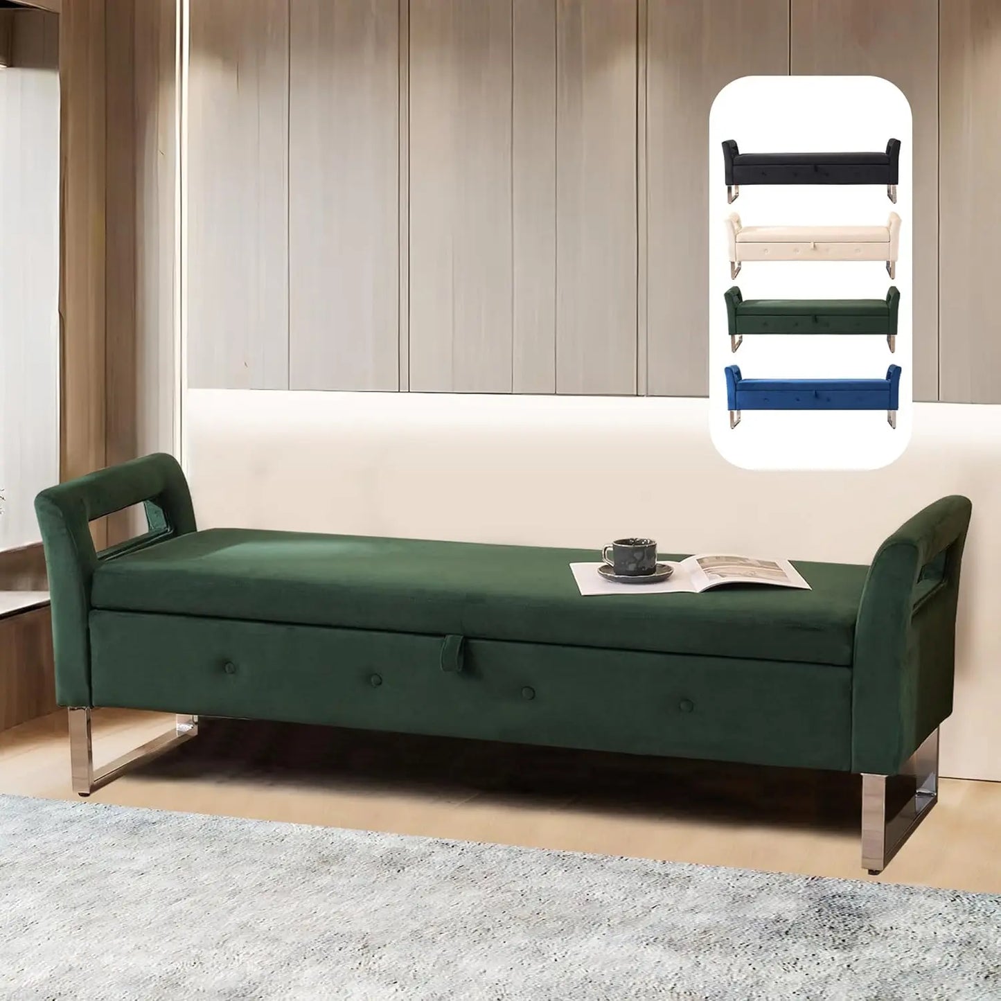 Ticify End Of Bed Storage Bench With Hidden Storage