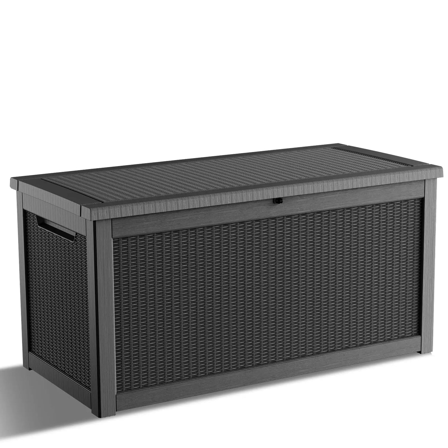 320 Gallon Waterproof Outdoor Storage Box, UV Resistant Resin Deck Box with Hydraulic Rod for Reinforced Stability, Perfect=