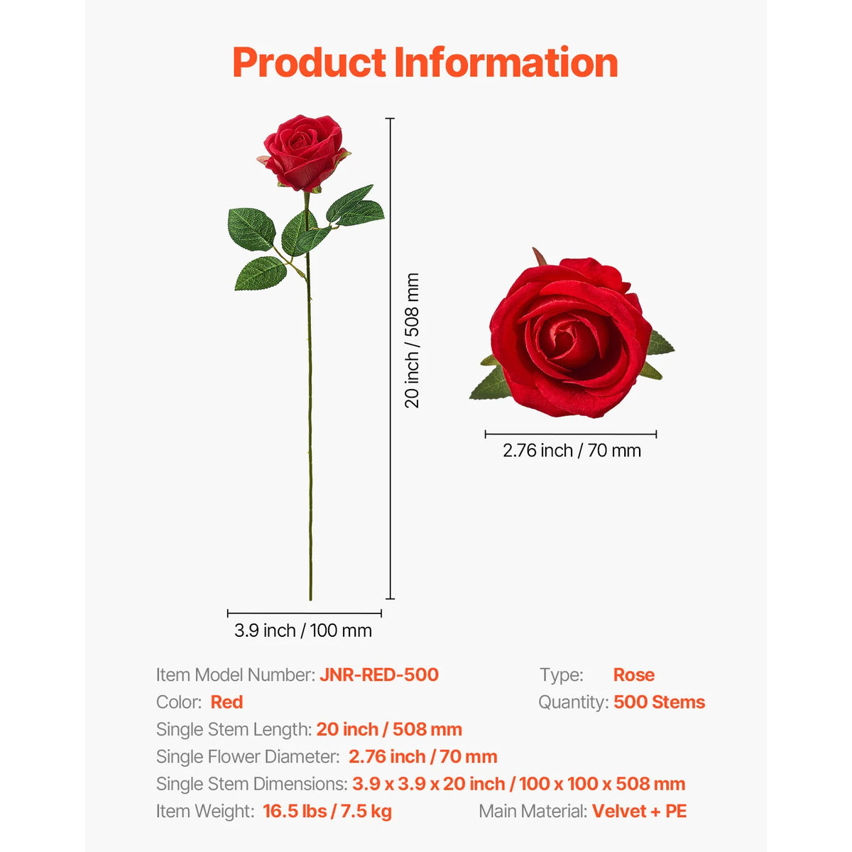 SucceBuy 60/120/500 pcs Artificial Flowers with Stems for DIY Wedding Home Centerpieces Arrangements Party Tables Decorations