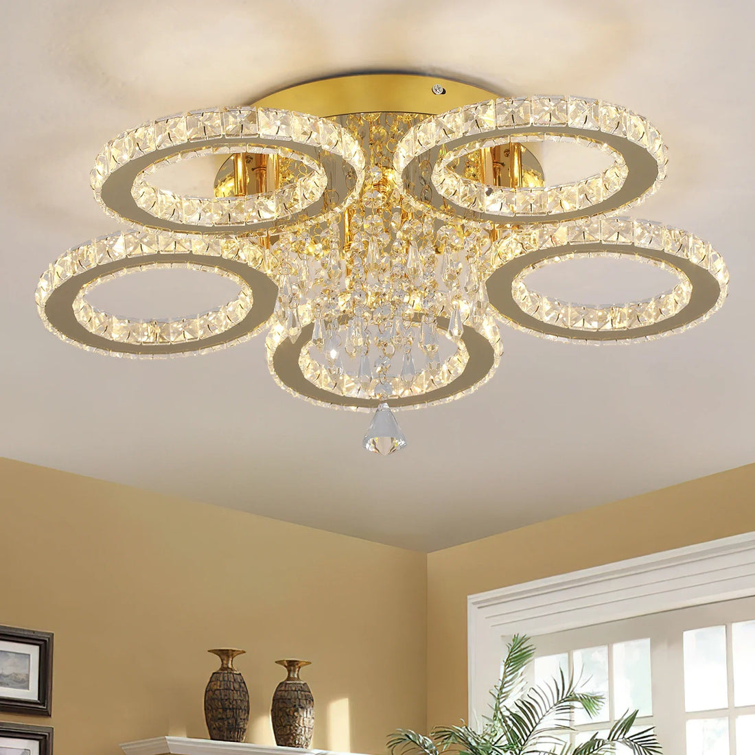 Modern Led Ceiling Light Modern Home Decoration Crystal Chandelier Luxury Living Room Dining Gold Ceiling Lamp Lighting