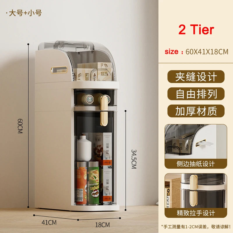 Plastic Narrow Gap Storage Cabinet Drawer For Kitchen And Bathroom