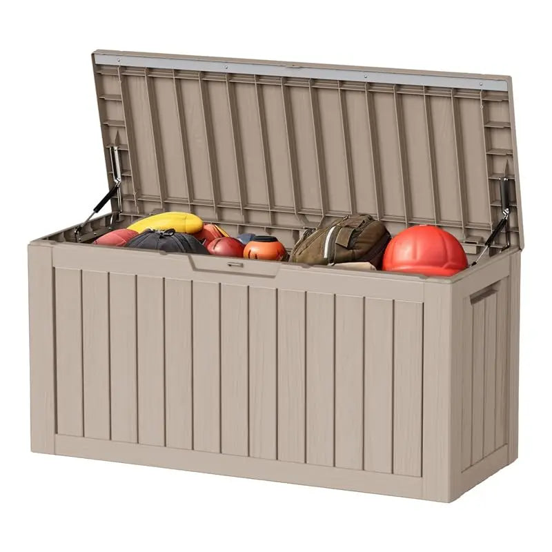 PatioZen 320 Gallon Large Resin Deck Box, Lockable Outdoor Storage Box for Patio Cushions Storage Furniture,Garden Tools