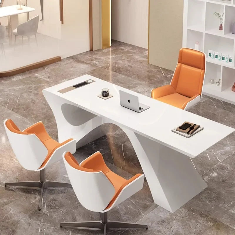 Luxury Minimalist Computer Desks Interior Conference Gaming Office Table Seating Desktop Escritorio Oficina Office Furniture