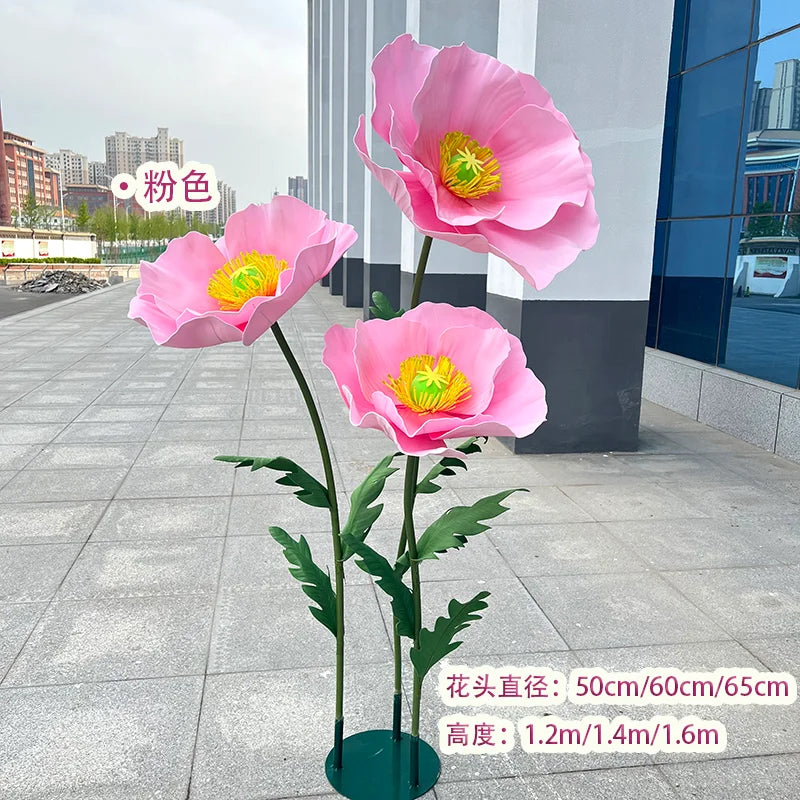 Waterproof Form Artificial Flowers Outdoor Wedding Accessories Plants Decoration Garden Fake Marriage Road Lead Flowers Decor