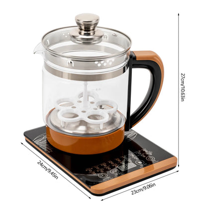 1.8L Electric Glass Tea Kettle - Multifunction Hot Water Boiler with Keep Warm &amp; 6 Temp Settings, BPA-Free  glass teapot