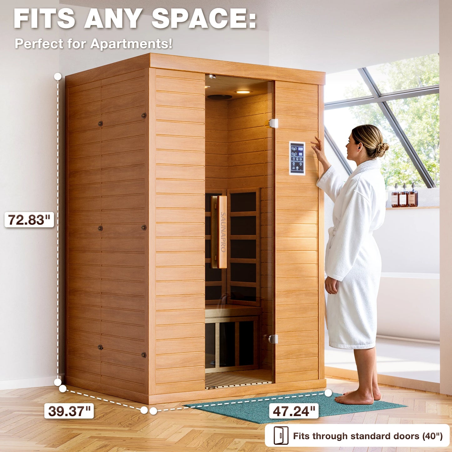 Polar Aurora Indoor Infrared Sauna With Bluetooth And WiFi Control 5 Heaters