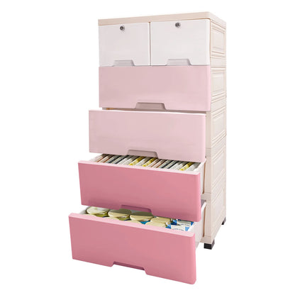 Plastic Drawers Dresser Storage Cabinet with 6 Drawers Closet Drawers Tall Dresser Organizer for Clothes,Bedroom