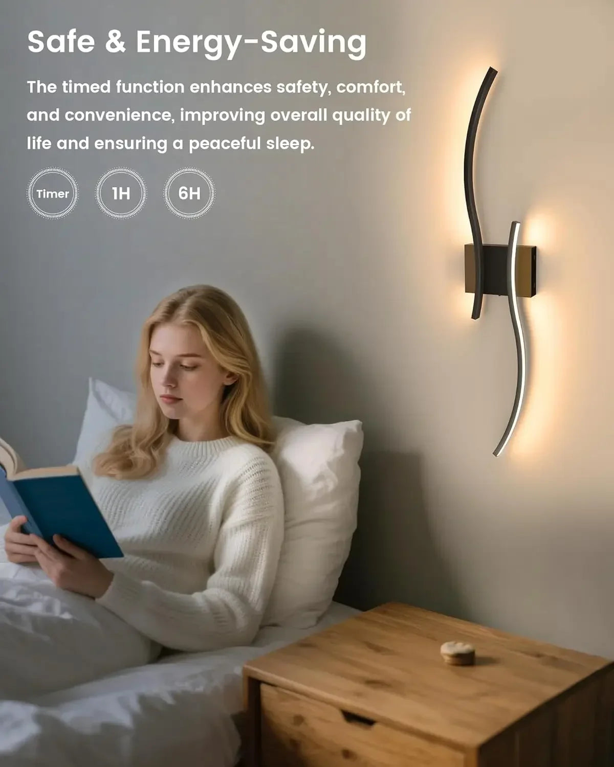 27.6 Inch Battery Operated Wall Sconce Set of 2, Black Modern Rechargeable Wall Lights with Remote, 3CCT Dimmable Wireless Wall
