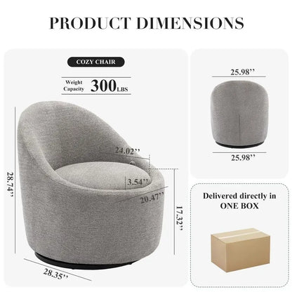 Swivel Accent Chair Set of 2, 360 Swivel Round Chair with Hidden Storage, Modern Small Barrel Armchair for Living Room Bedroom,