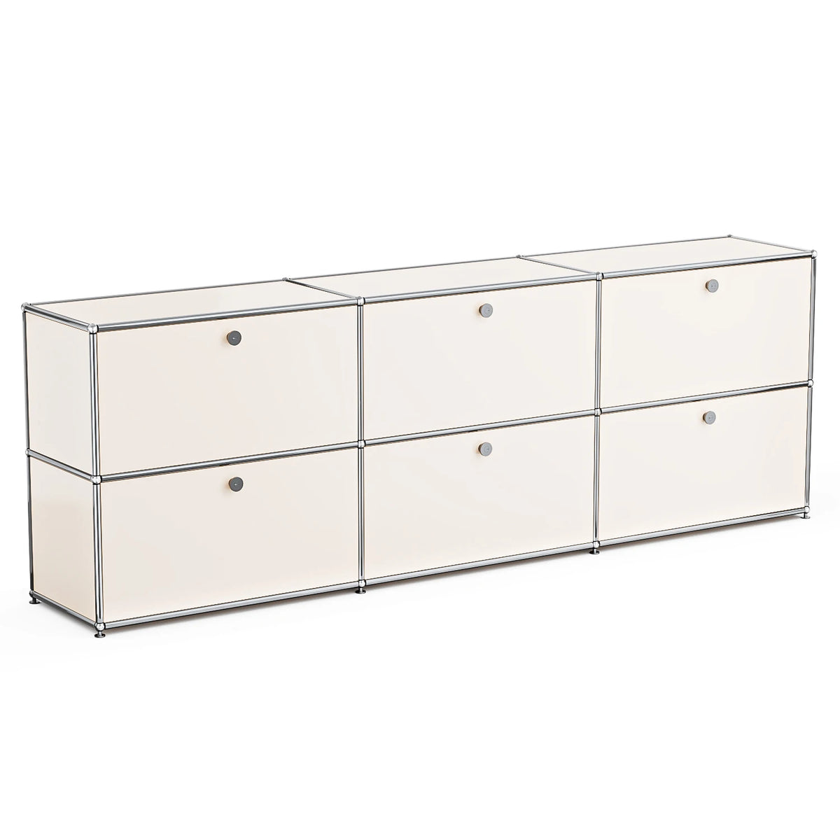 Modern Freestanding Multi-Door Metal Frame Modular Storage Sideboard