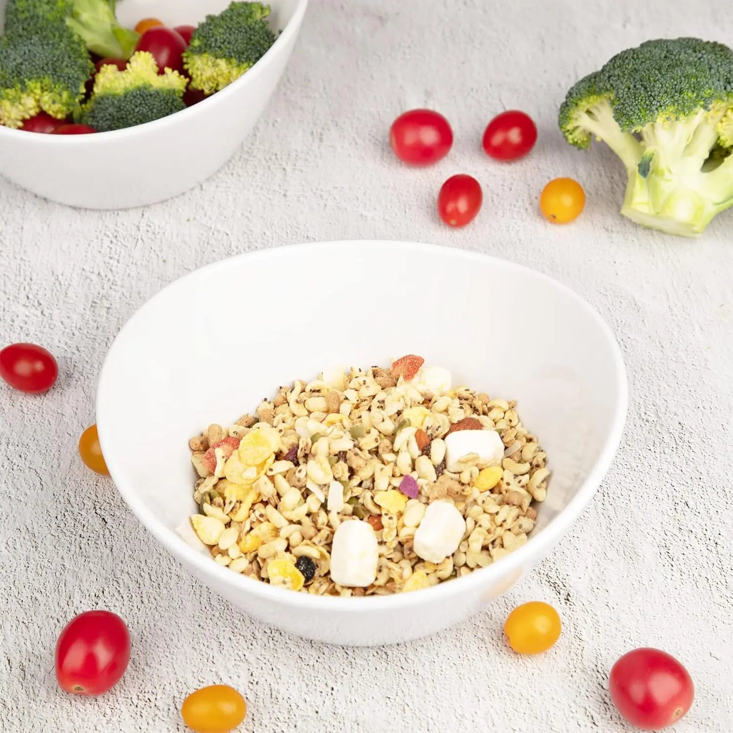 8" Ceramic Deep Soup Bowls &amp; Salad Bowls 42 OZ Large Bowls for Kitchen White Ceramic Serving Bowls for Salads Cereal,Soup