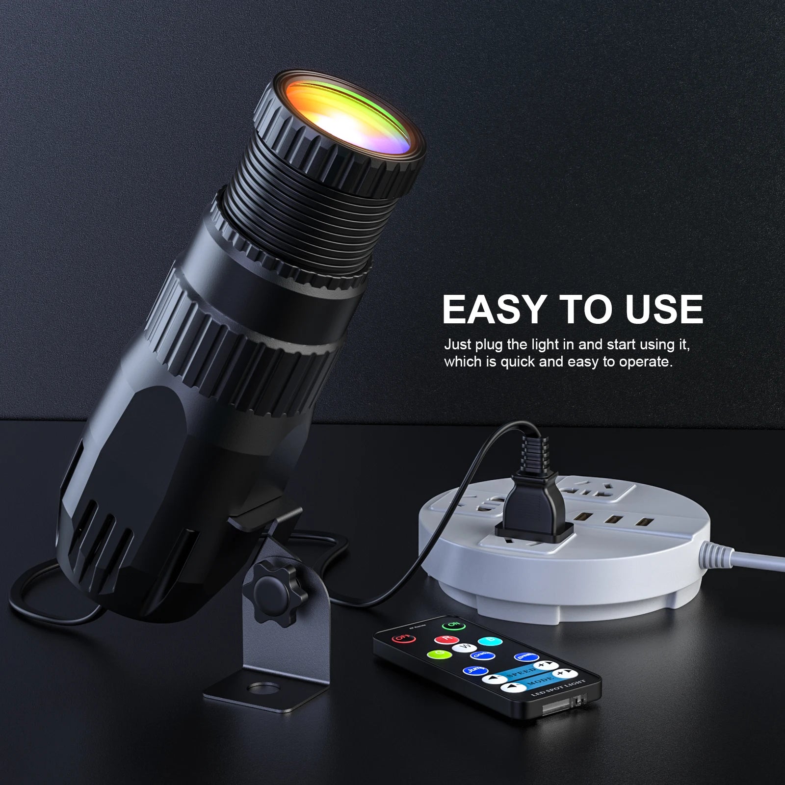 Yiflamefly 4Pcs 10W LED Pinspot Stage Light RGBW Manual Focus Mini Pinspot Light For DJ Disco Wedding Party Bar Club Show
