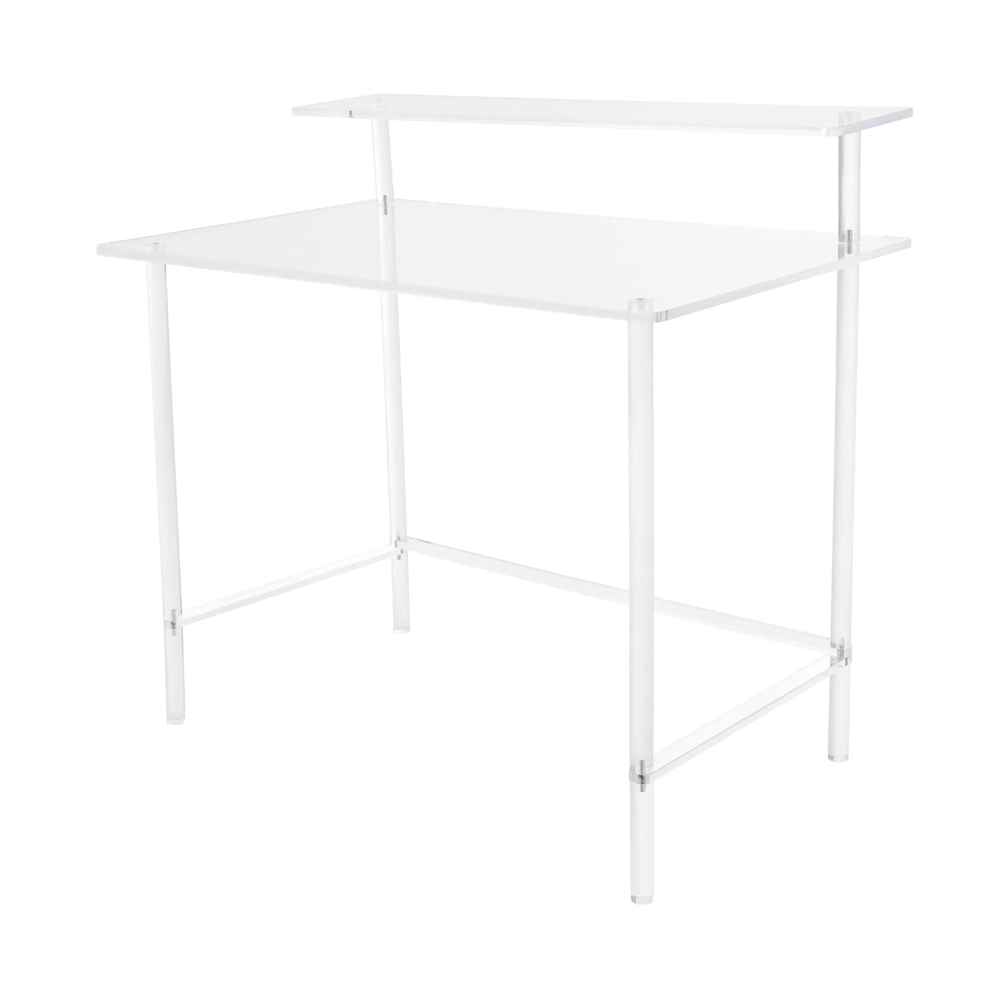 Bymaocar Acrylic 2 Tier Computer Desk For Home Office