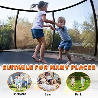 8FT 10FT 12FT 14FT 16FT, Recreational Trampolines with Enclosure Net and Ladder, Outdoor Anti-Rust Trampolines for Kids and