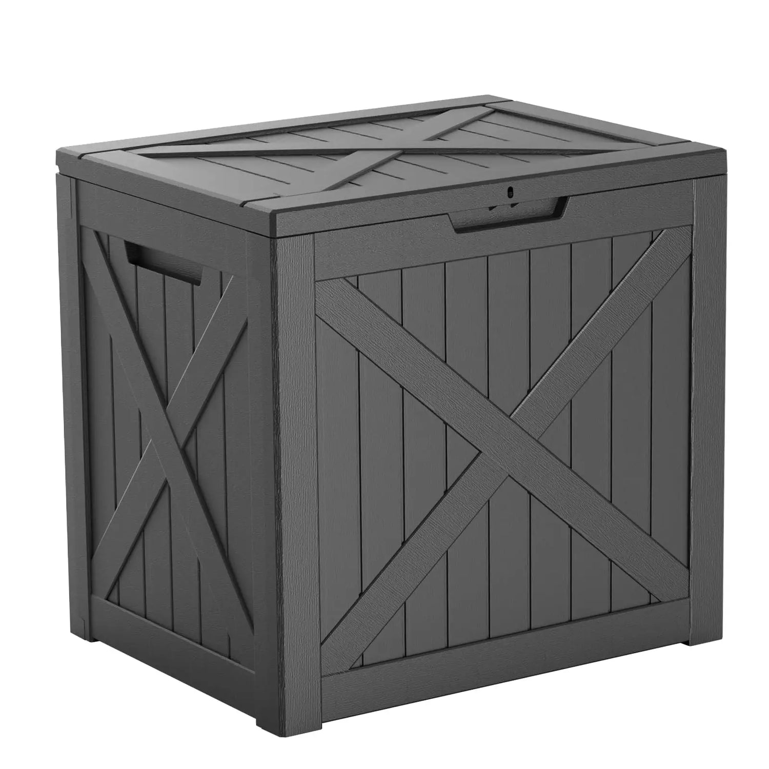 320 Gallon Waterproof Outdoor Storage Box, UV Resistant Resin Deck Box with Hydraulic Rod for Reinforced Stability, Perfect=