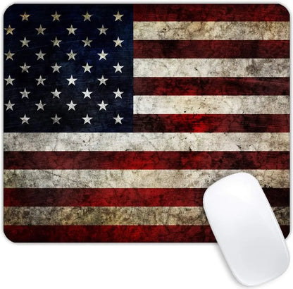 USA Flag Mousepad with Non-Slip Rubber Base for Computer Laptop Office Desk Accessories